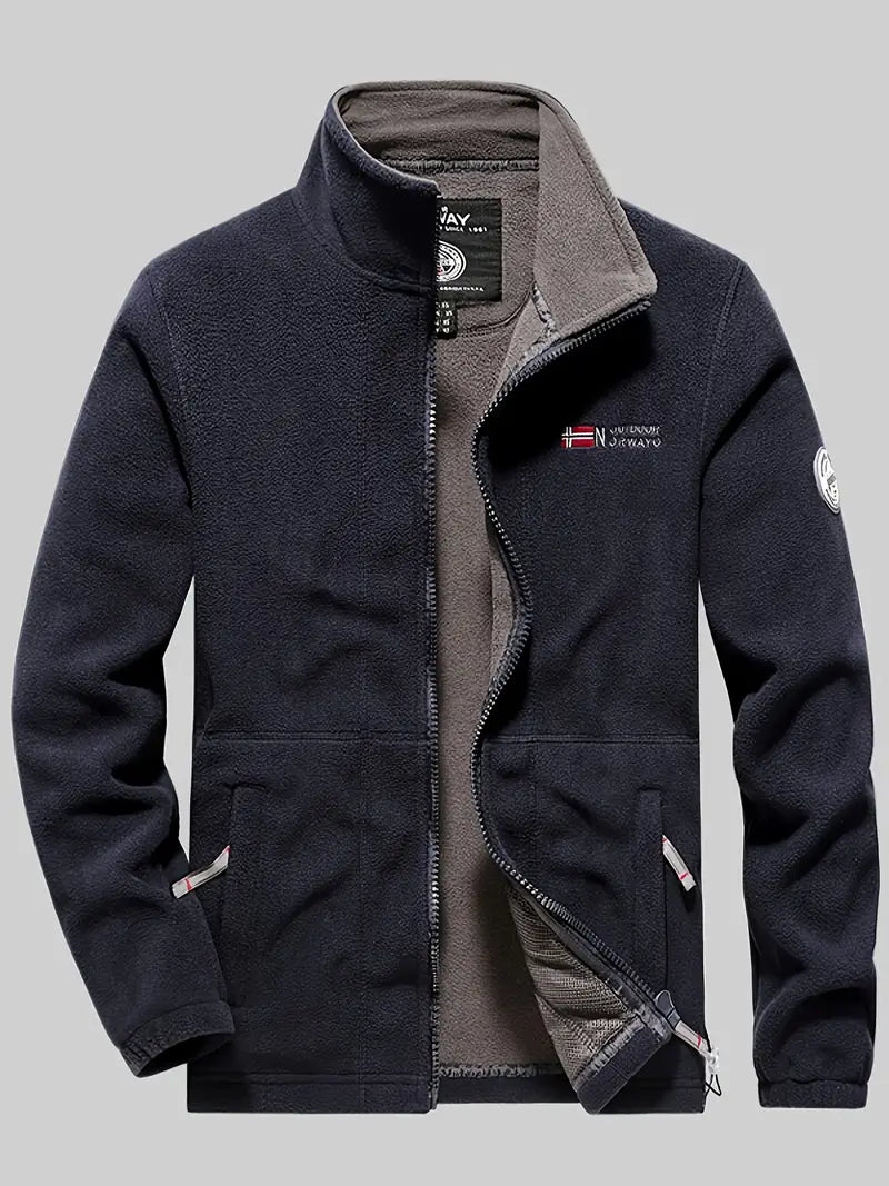 Fleecejacke Herren - Thermo-Futter - Stehkragen mit Reißverschluss