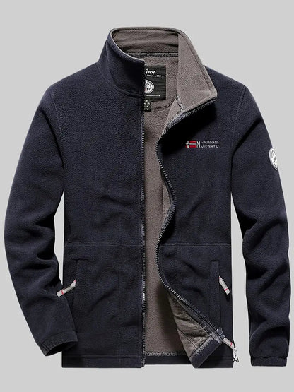 Fleecejacke Herren - Thermo-Futter - Stehkragen mit Reißverschluss