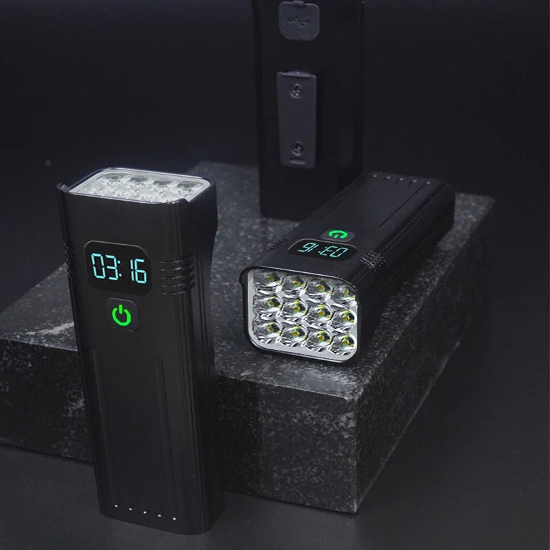 Fahrradlicht mit 12 LEDs, Digitalanzeige und 10.000-mAh-Akku mit Powerbank-Funktion – Ansicht 7