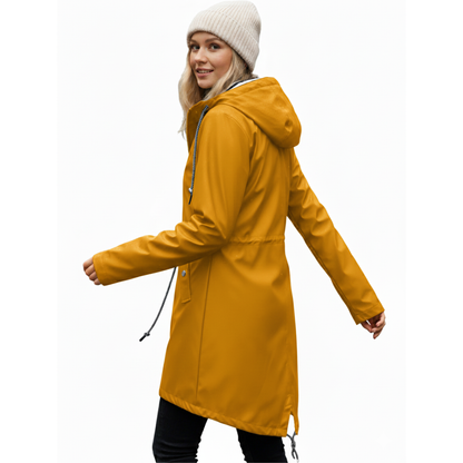 Regenmantel Damen Lang - Übergangsjacke mit Kapuze, bis 5XL