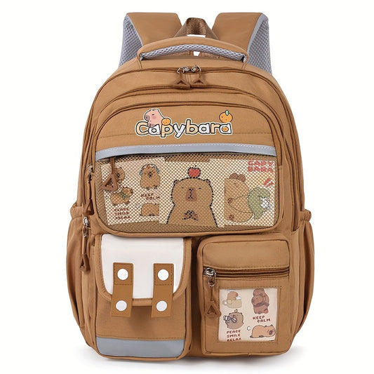 Schulrucksack für Kinder - Capybara-Motiv - leicht