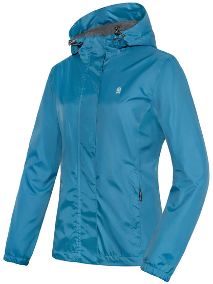 Regenjacke Damen Wasserdicht - Übergangsjacke mit Kapuze, Atmungsaktiv