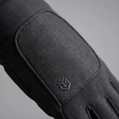 Schwarze Fahrradhandschuhe mit Drehverschluss am Handgelenk und Silikongriff auf der Handfläche – Ansicht 6