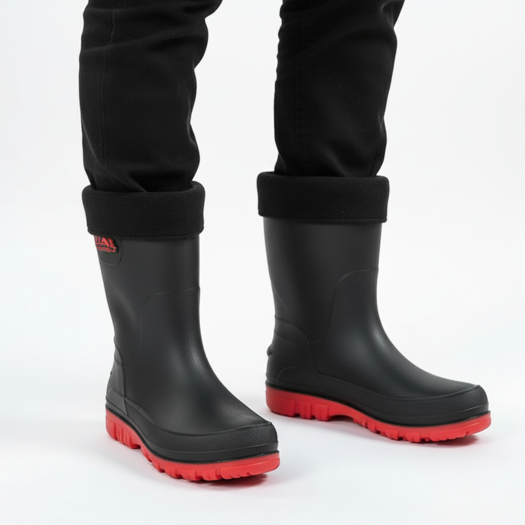 Regenstiefel Herren Wasserdicht & Isoliert Kunstfellfutter