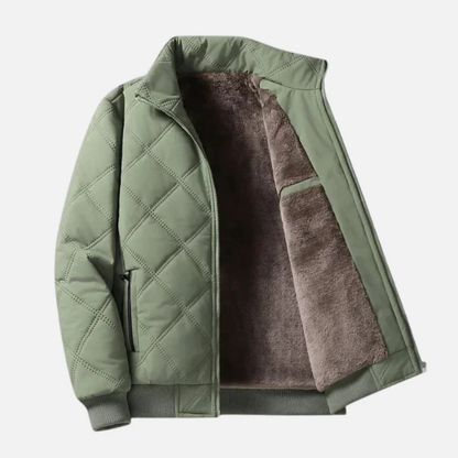 Steppjacke Herren gefüttert - Stehkragen - Rautensteppung