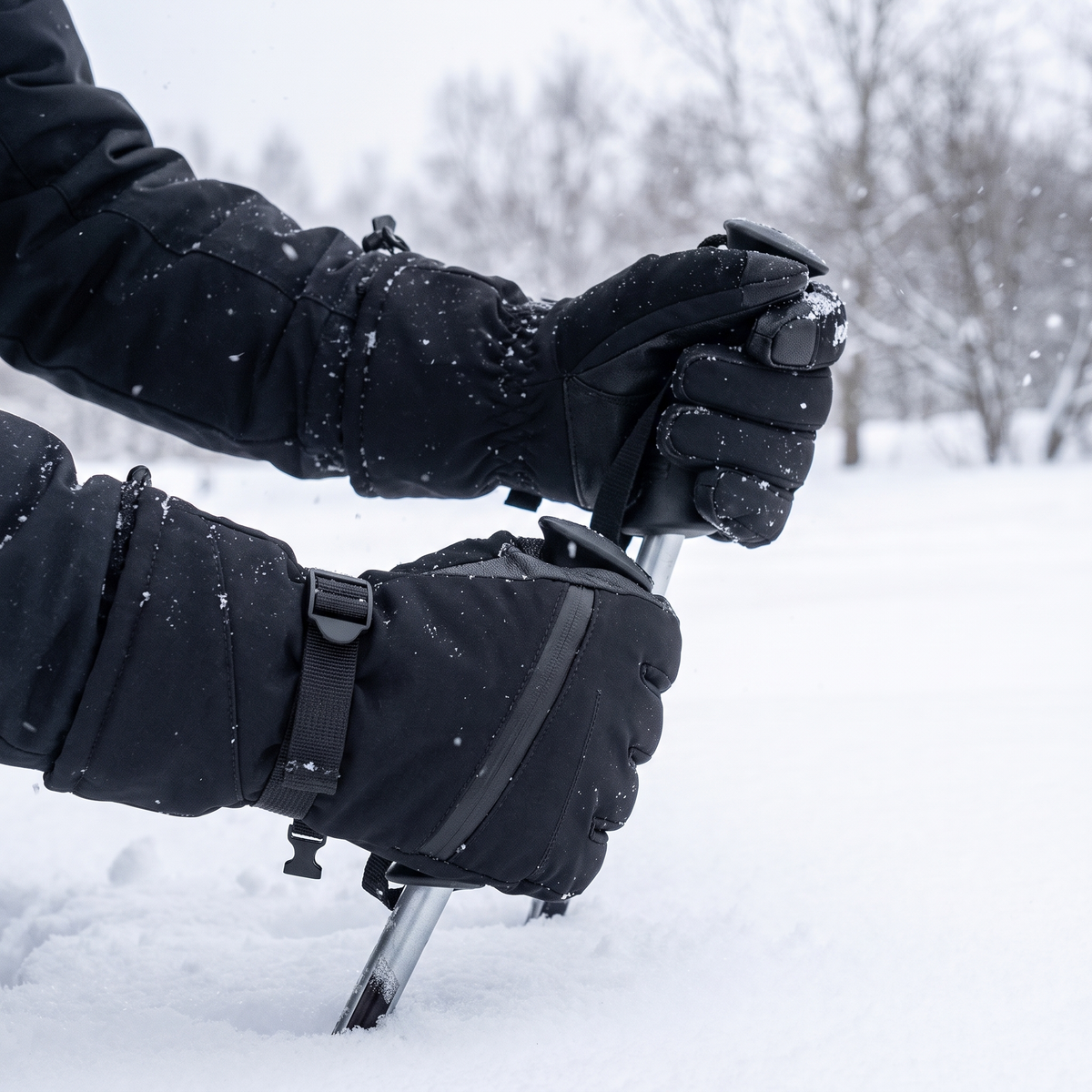 Skihandschuhe wasserdicht - Touchscreen - Leder-Handfläche