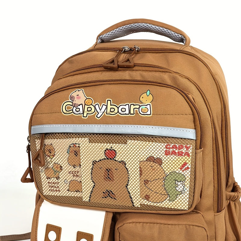 Schulrucksack für Kinder - Capybara-Motiv - leicht