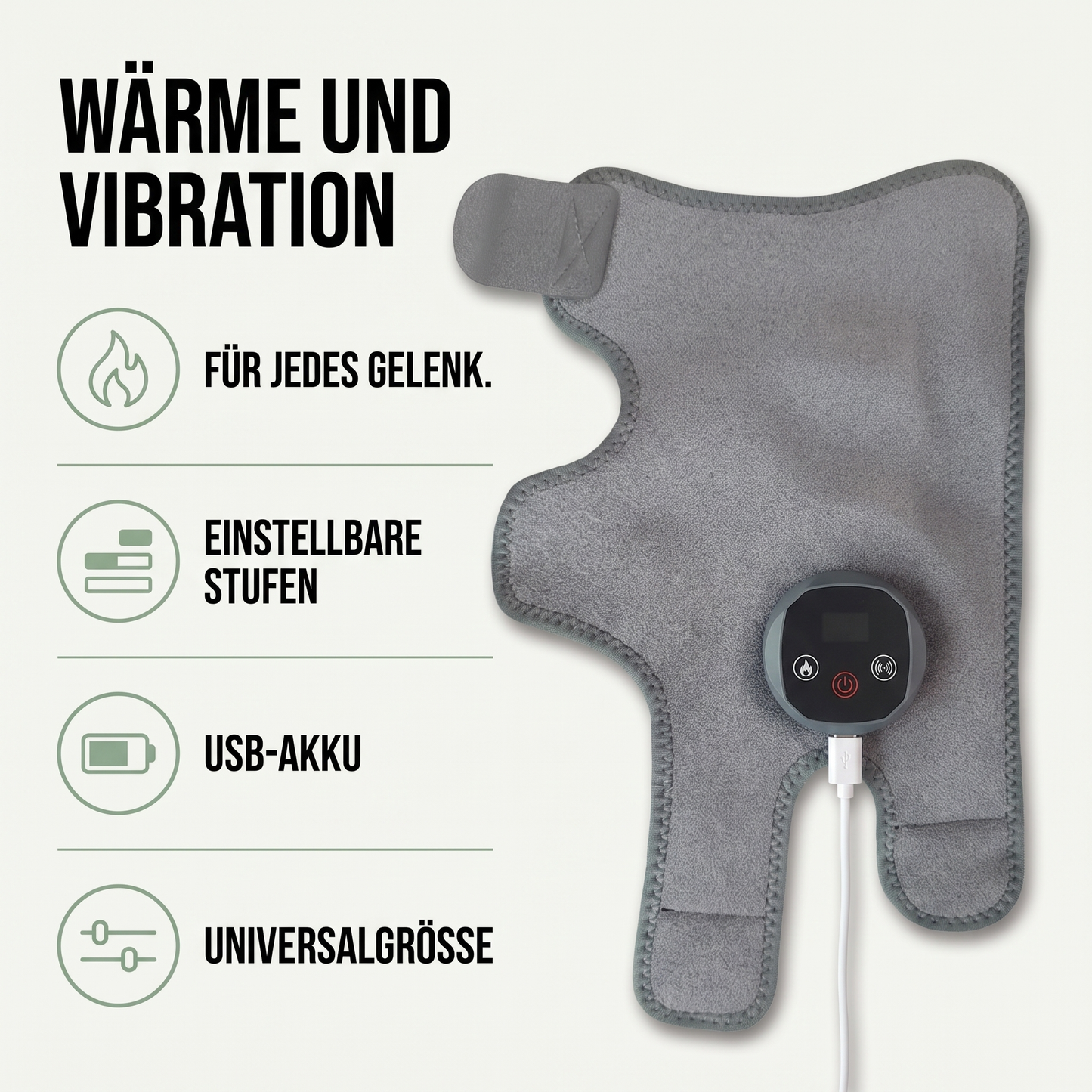 Massagegerät mit Wärme - Wärme & Vibration für Gelenke - Fußgelenk, Knie & Ellenbogen - Hauptvorteile auf einen Blick