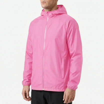 Leichte packbare Windjacke mit Kapuze, unisex, wind- und wasserabweisend – Ansicht 8