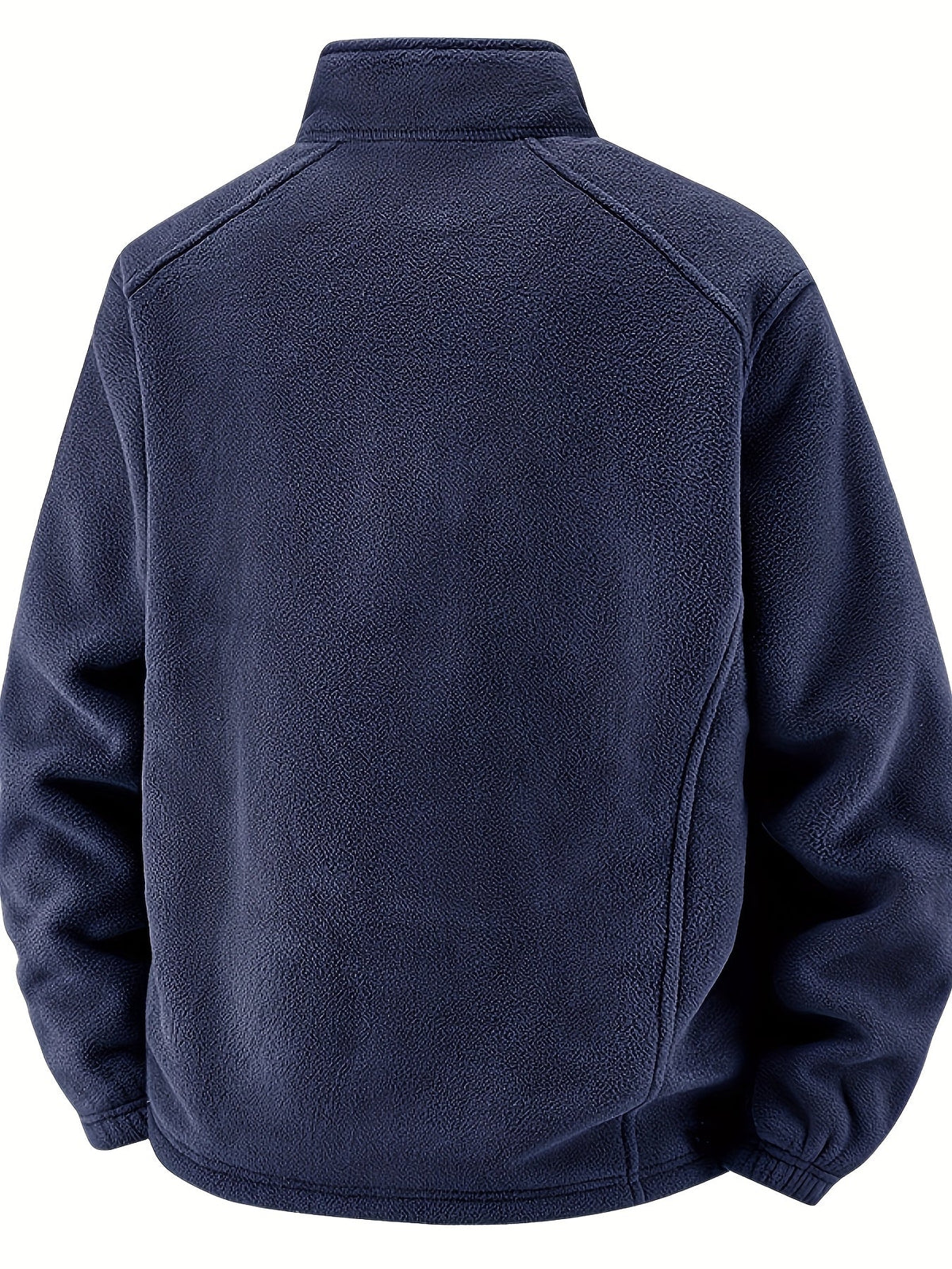 Marineblaue Fleecejacke von hinten
