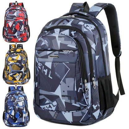 Schulrucksack für Laptop 17" - geometrisches Muster - 3 Fächer