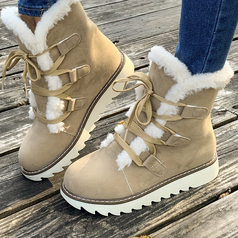 Winterstiefel Damen - Plateau - mit Schnürung