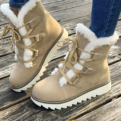 Winterstiefel Damen - Plateau - mit Schnürung