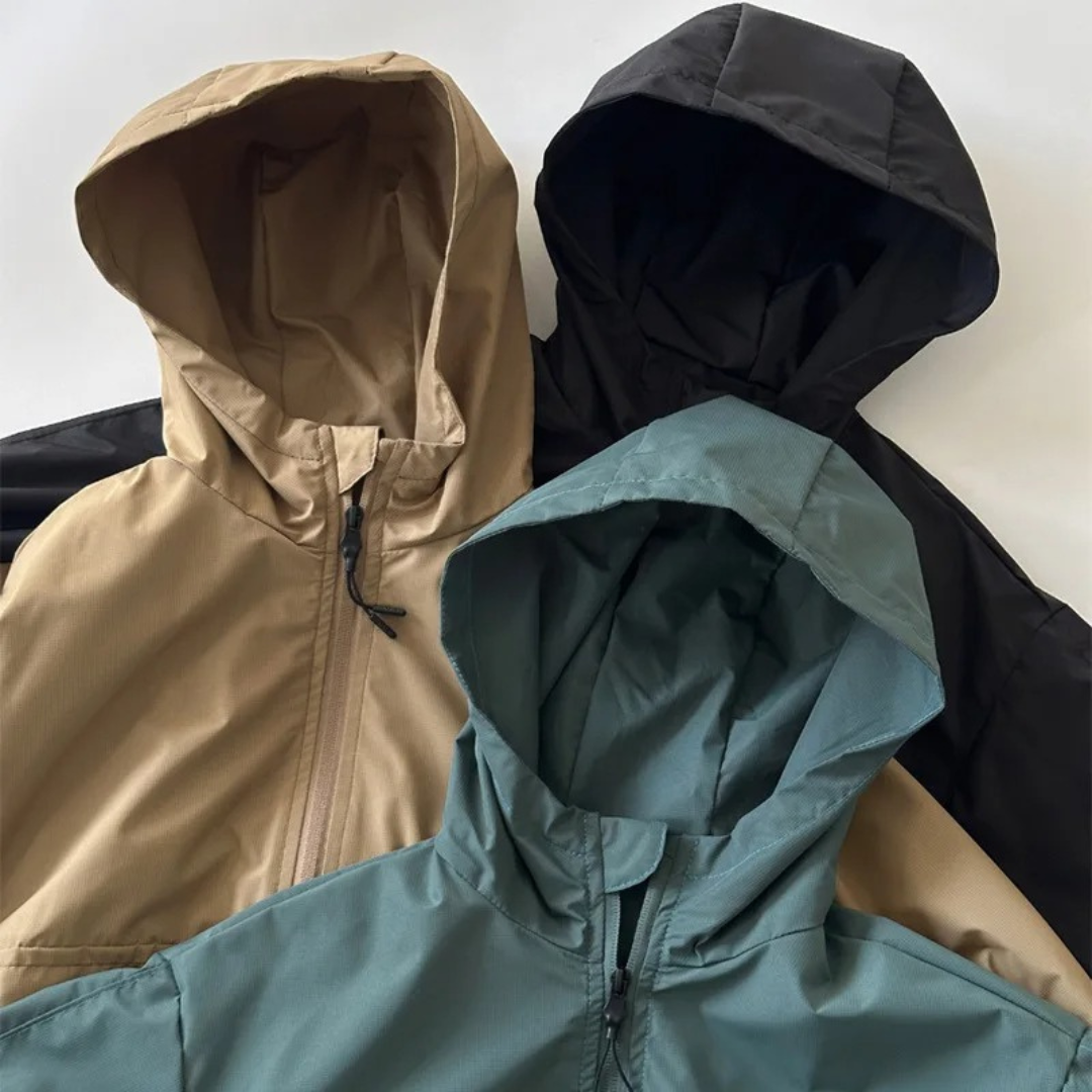 Regenjacke Kinder - wasserdicht mit Kapuze - Übergangsjacke Jungen