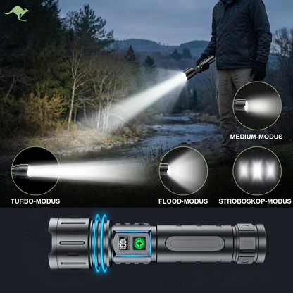 Taschenlampe Extrem Hell - 10.000 Lumen - LED mit Zoom