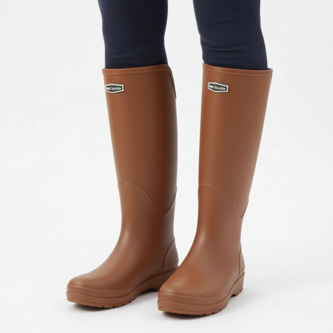 Regenstiefel Damen Kniehoch Wasserdicht & Rutschfest aus PVC