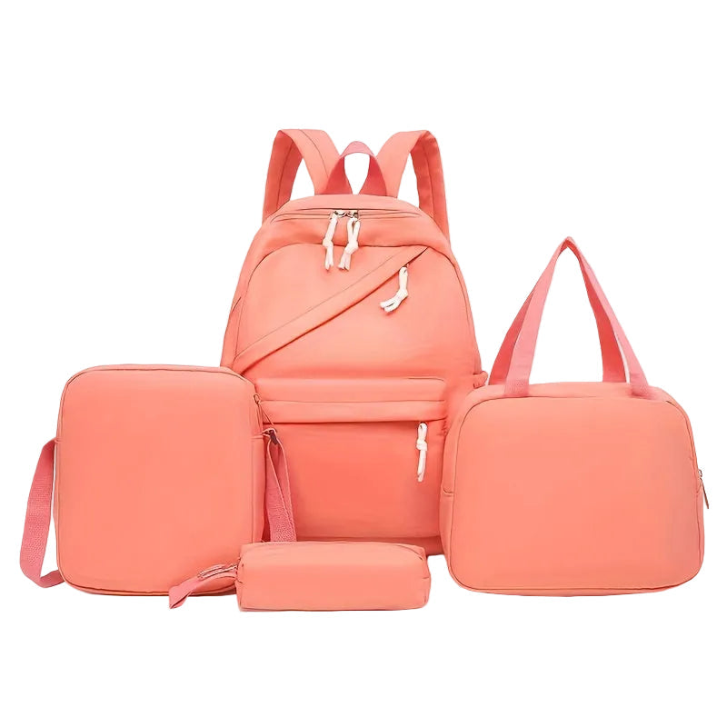 Schulrucksack für Mädchen - 4in1-Set - mit Federmäppchen