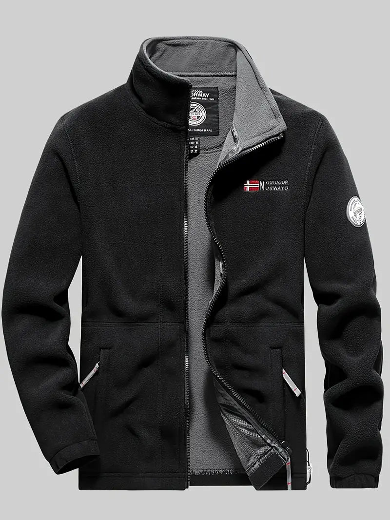 Fleecejacke Herren - Thermo-Futter - Stehkragen mit Reißverschluss