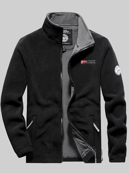 Fleecejacke Herren - Thermo-Futter - Stehkragen mit Reißverschluss