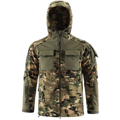 Fleecejacke Herren - Taktisch mit Kapuze - Camouflage & Uni