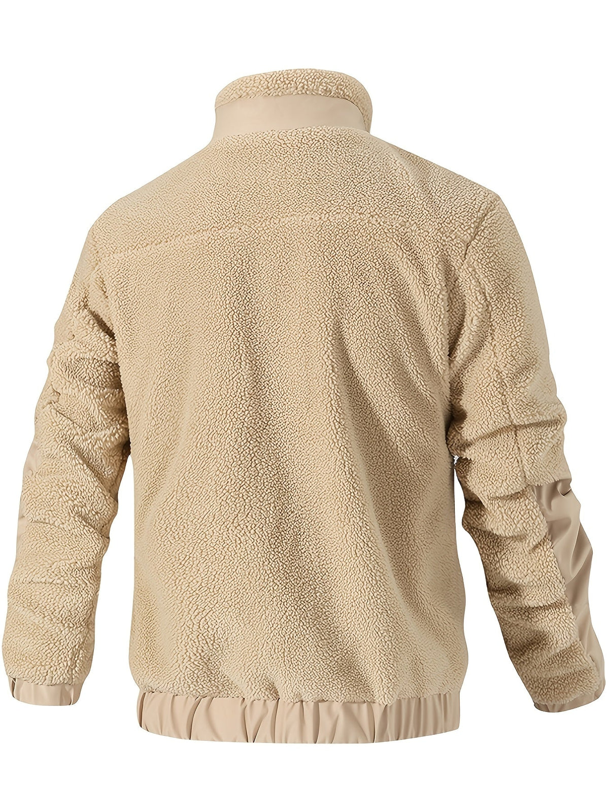 Sherpajacke in Creme von hinten