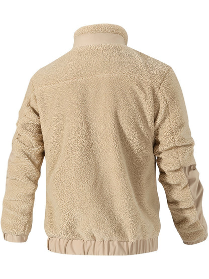 Sherpajacke in Creme von hinten