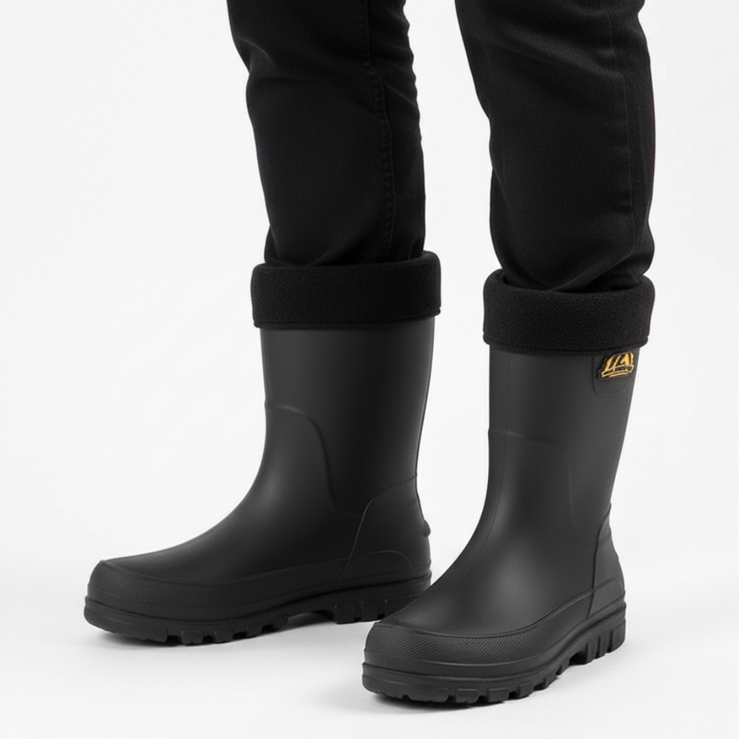 Regenstiefel Herren Wasserdicht & Isoliert Kunstfellfutter