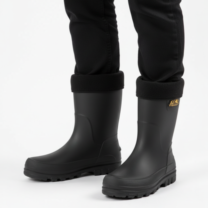 Regenstiefel Herren Wasserdicht & Isoliert Kunstfellfutter