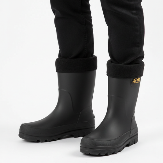Regenstiefel Herren Wasserdicht & Isoliert Kunstfellfutter