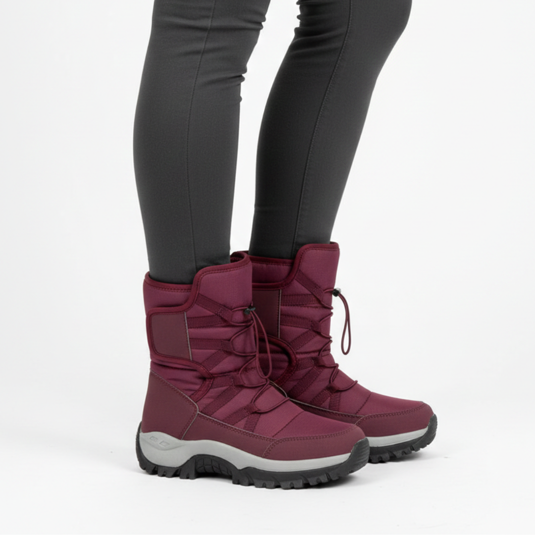 Winterstiefel Damen Wasserdicht mit Warmfutter Plateausohle
