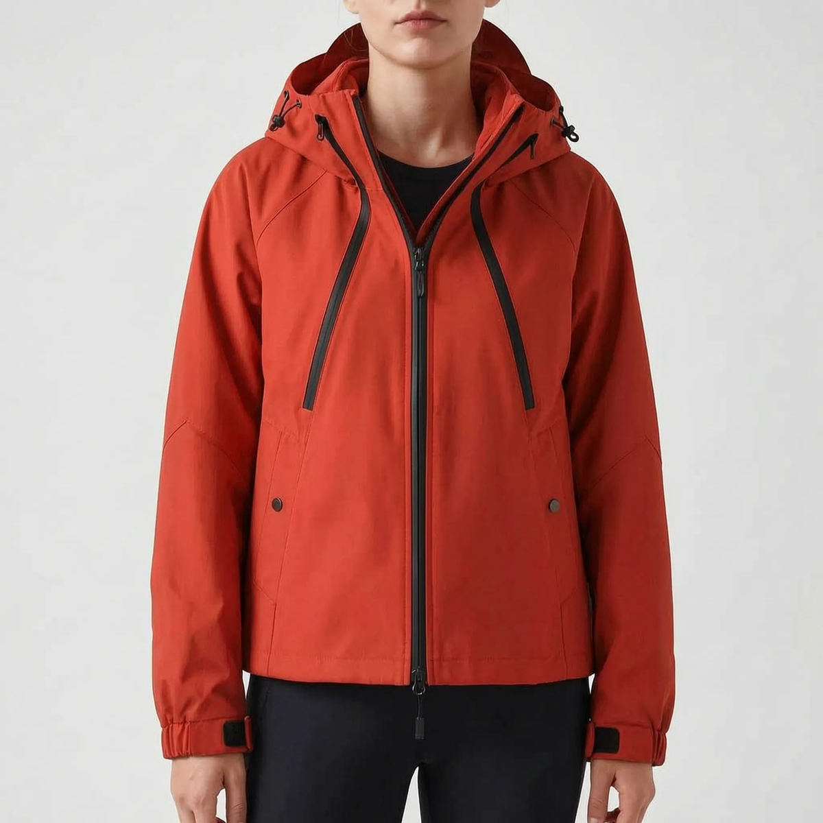 3-in-1 Wanderjacke für Damen in Rot, komplettes Set
