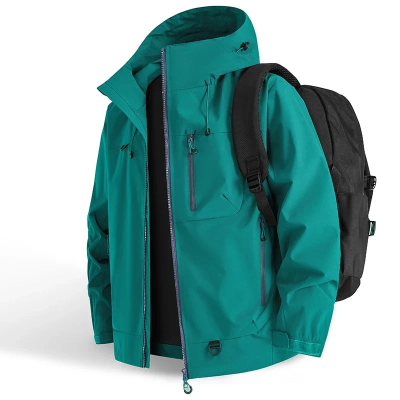 Wasserabweisende Outdoorjacke mit Kapuze und drei Reißverschlusstaschen – Ansicht 15