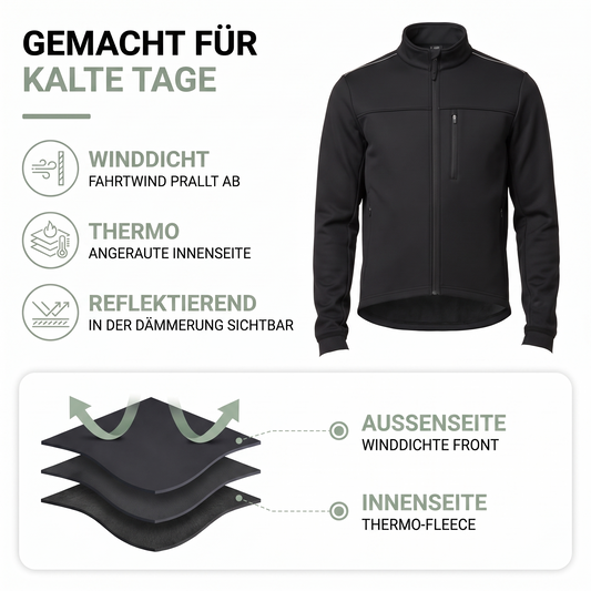 Fahrradjacke Herren Winter - Thermo - winddicht