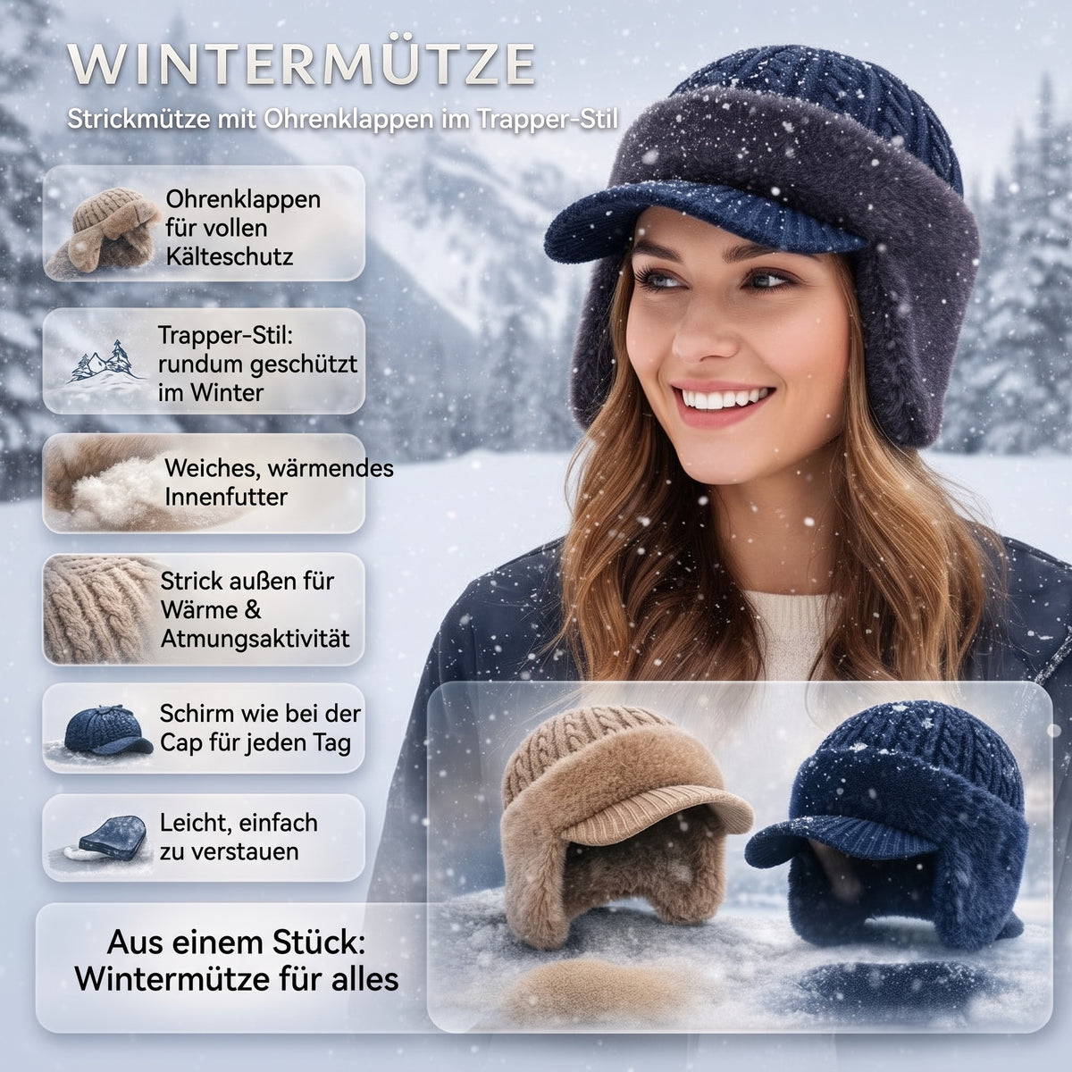 Wintermütze mit Ohrenklappen – Merkmale im Überblick