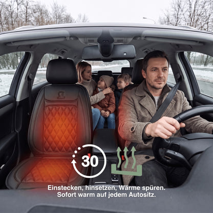 Beheizbare Sitzauflage im Auto – nach etwa 30 Sekunden warm