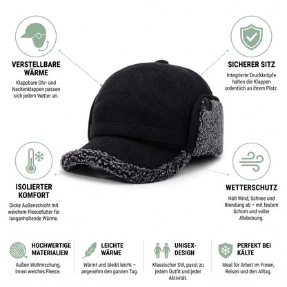 Mütze mit Ohrenklappen - Wintermütze mit Schirm - Fleece & Nackenschutz – 3