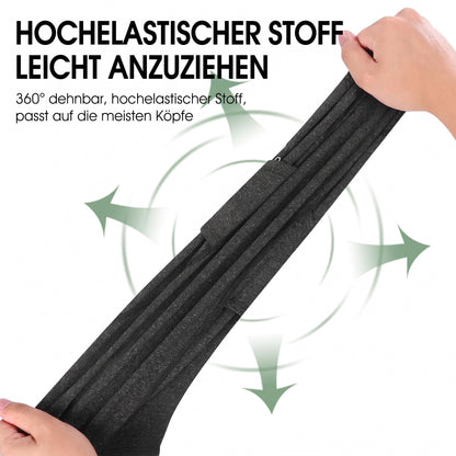 Balaclava Sturmhaube aus hochelastischem Stoff – zwei Hände dehnen das Material in alle Richtungen