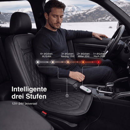 Beheizbare Sitzauflage Auto – drei Heizstufen, 12 V bis 24 V