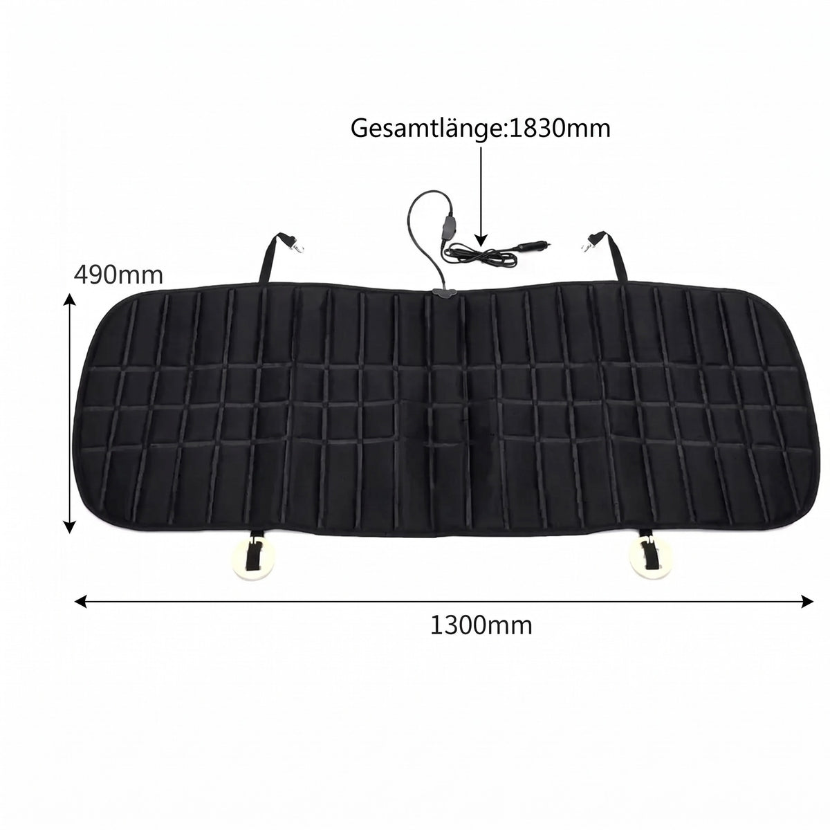Sitzheizung Auflage Maße – 490 x 1300 mm, Kabel-Gesamtlänge 1830 mm