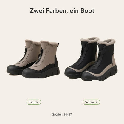 Winterstiefel Damen Gefüttert - Reißverschluss vorne - Profilsohle – 12