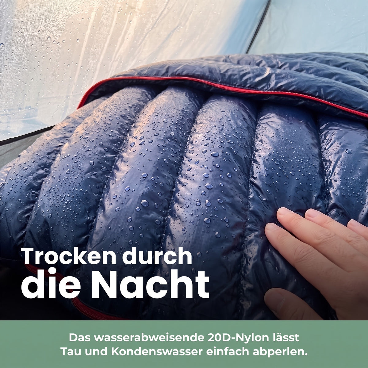 Wasserabweisendes 20D-Nylon des Schlafsacks mit Tautropfen