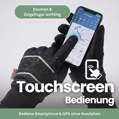 Winterhandschuhe mit Touchscreen-Bedienung am Smartphone