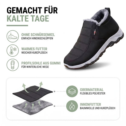 Winterschuhe Damen gefüttert – Aufbau: flexibles Polyester und Futter aus Baumwolle und Kurzplüsch