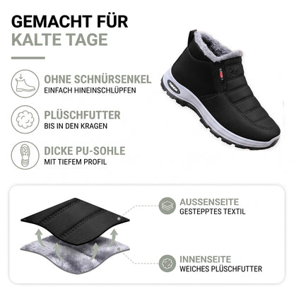 Winterschuhe Damen & Herren im Überblick: ohne Schnürsenkel, Plüschfutter bis in den Kragen, dicke PU-Sohle mit Profil