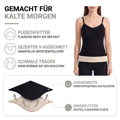 Thermo Unterhemd Damen – Aufbau: Rippenstrick außen, Plüschfutter innen