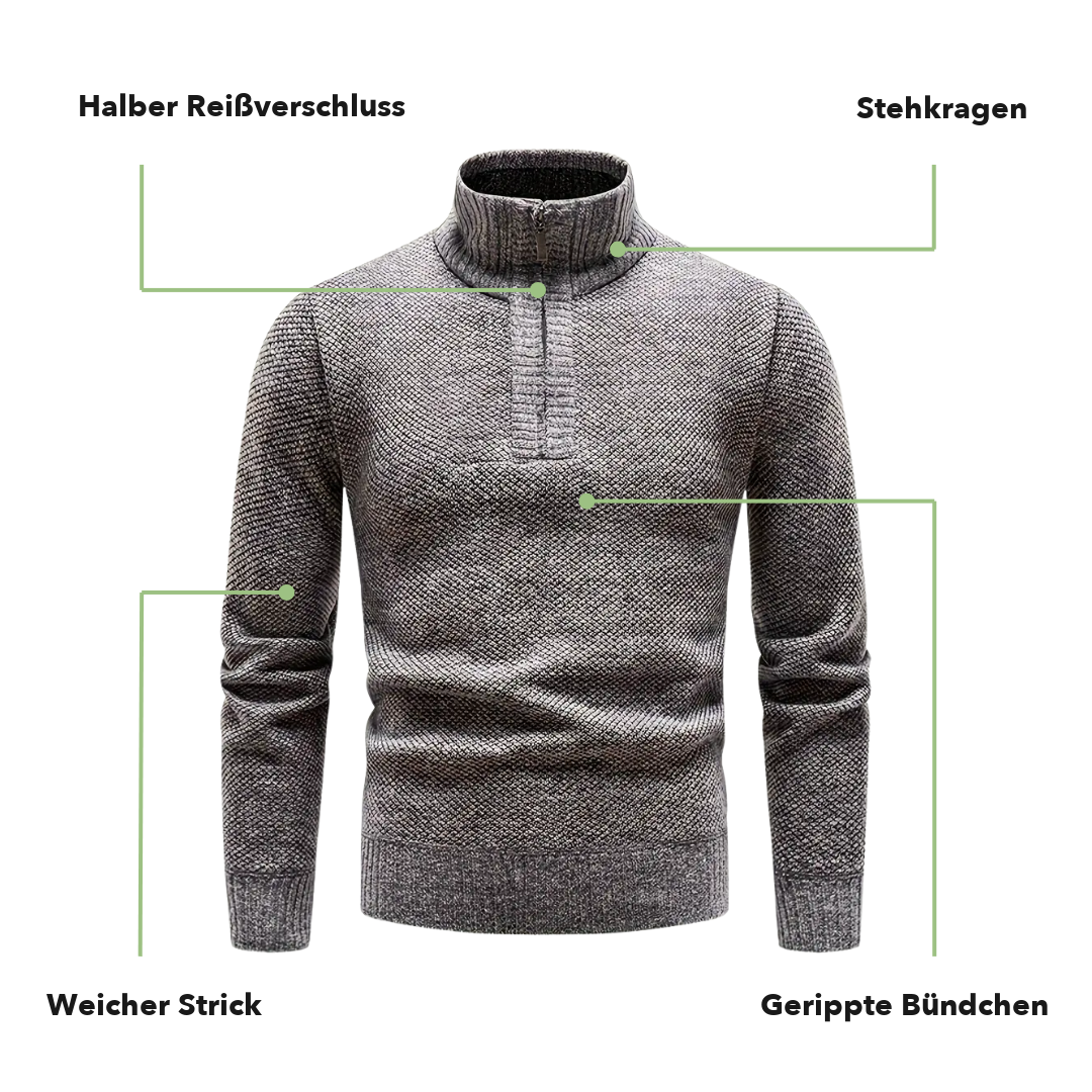 Strickpullover Herren - Fleecefutter - Thermo Winterpullover