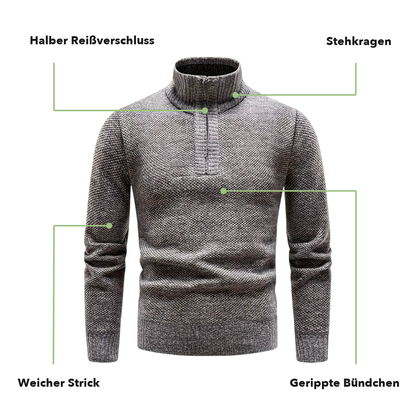 Strickpullover Herren - Fleecefutter - Thermo Winterpullover