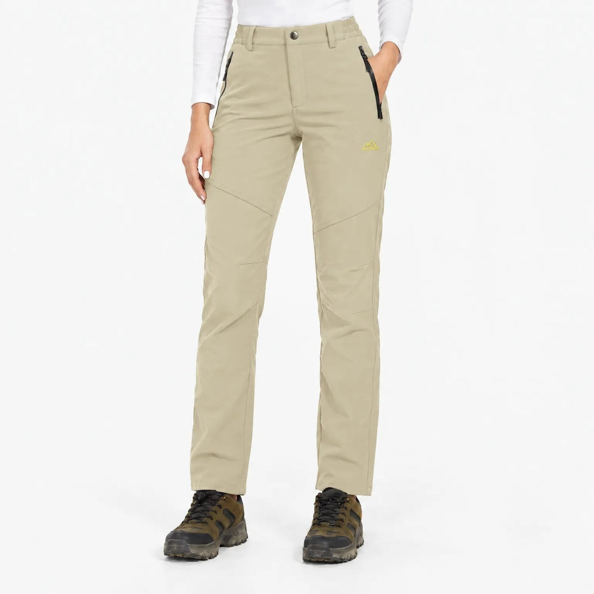 Thermohose Damen Gefüttert in Beige
