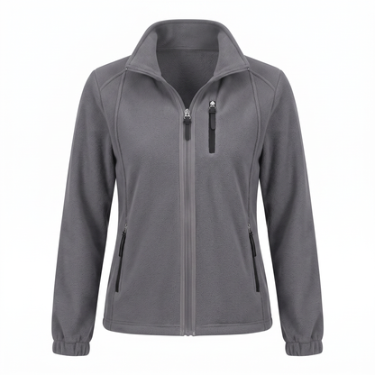 Fleecejacke Damen - Stehkragen - 3 Reißverschlusstaschen