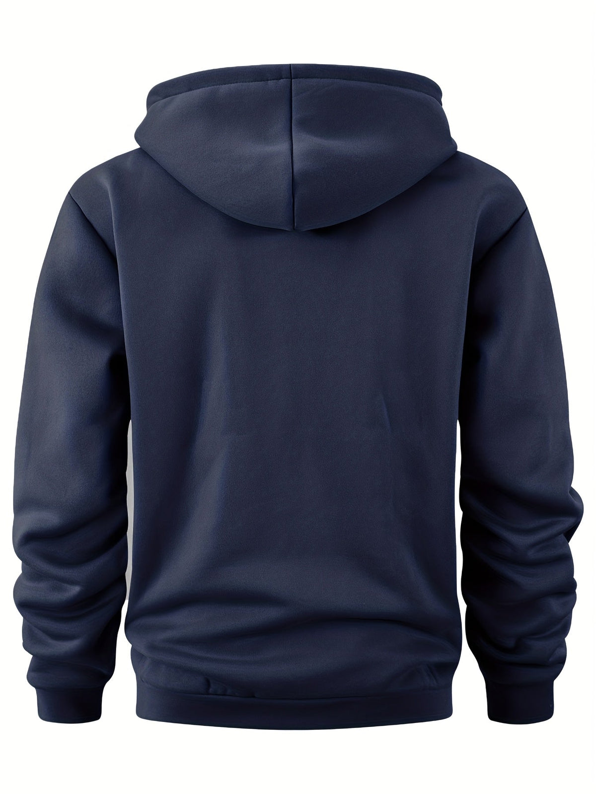 Marineblauer Hoodie von hinten mit Kapuze